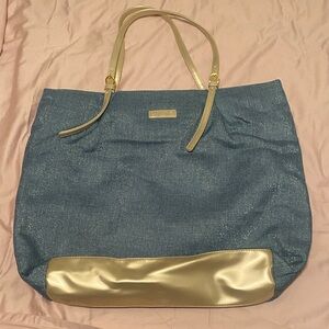 Lancôme Paris Blue and Gold Tote Bag - Women's Shoulder Bag